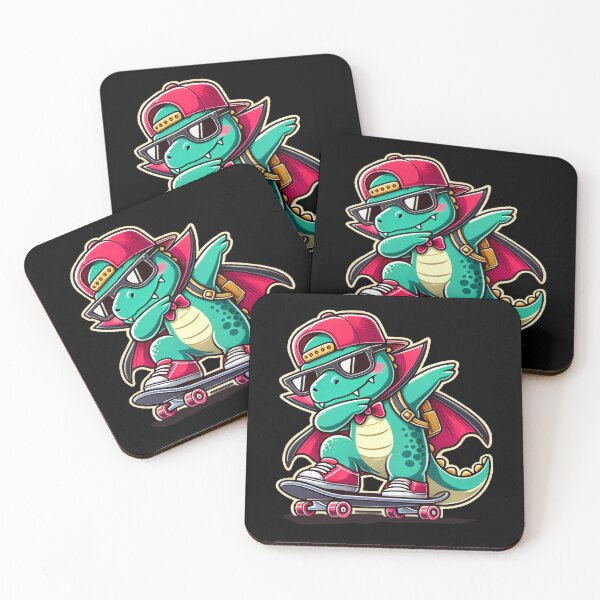 Item preview, Cool Skater Dino Dab – Funny Cartoon Dinosaur Street Style designed and sold by CoolCreative.