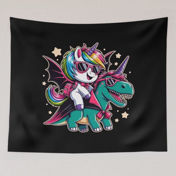 Item preview, Rainbow Unicorn Riding Dino – Funny Fantasy Squad Goals Design designed and sold by CoolCreative.
