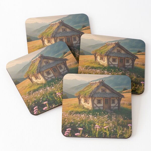 Item preview, Enchanted Hilltop Straw House in Spring Bloom designed and sold by BlareBlare.