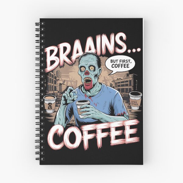 Item preview, Brainnns But First Coffee – Coffee Zombie Funny Design for Caffeine Lovers designed and sold by Evolved Ape.