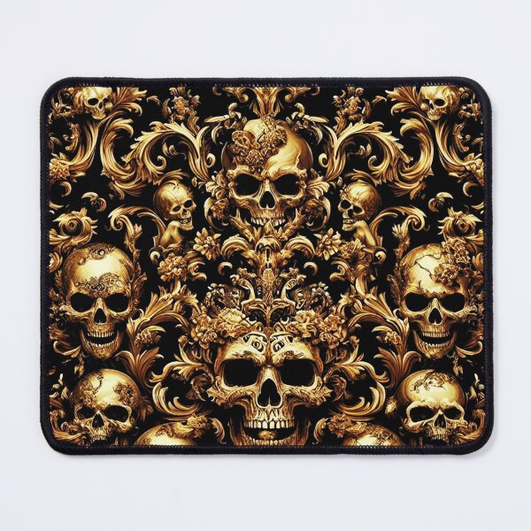 Item preview, Black & Gold Baroque: Demonic Opulence Luxury Fashion Art Gothic Heavy Metal Haute Couture with Skull Motifs & Dark Glamour, t-shirt dress clothing. BJJ designed and sold by blackdoggdesign.