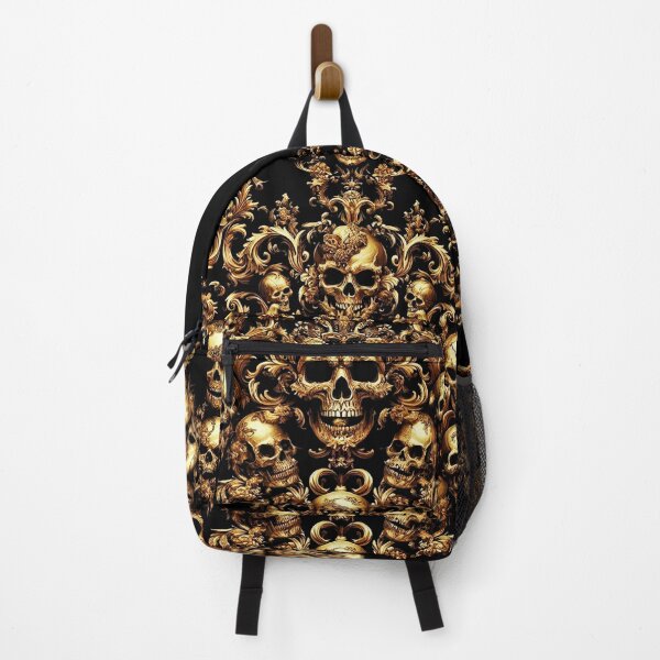 Item preview, Black & Gold Baroque: Demonic Opulence Luxury Fashion Art Gothic Heavy Metal Haute Couture with Skull Motifs & Dark Glamour, t-shirt dress clothing. BJJ designed and sold by blackdoggdesign.