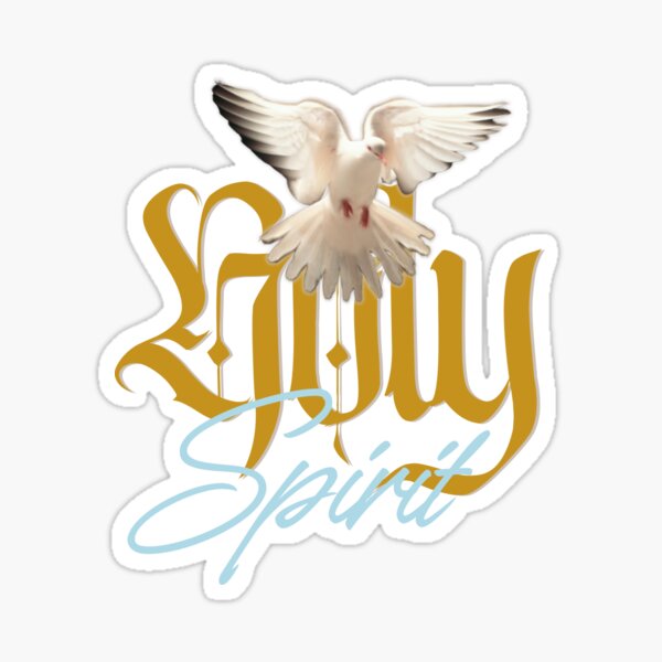The Holy Spirit - Jesus T-Shirts Designs by FaithFuel Designs Charcoal Sticker