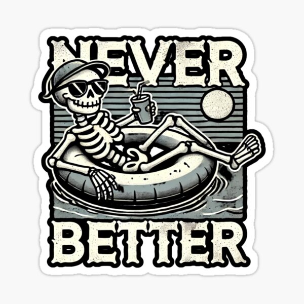 Item preview, Never Better - Skeleton in Pool designed and sold by JustiesDesigns.