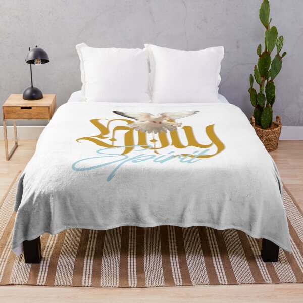 The Holy Spirit - Jesus T-Shirts Designs by FaithFuel Designs White Throw Blanket