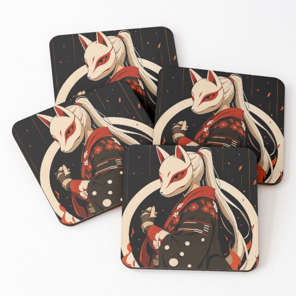 Item preview, Kitsune Warrior – Fox Masked Flame Guardian designed and sold by SuperNovaDesigns.