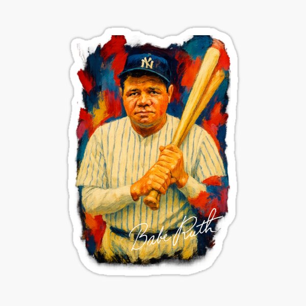 Vista previa del artículo con la obra «Arte de béisbol del legendario Babe Ruth: Diseño icónico de los Yankees de Nueva York», diseñado y vendido por VintageVibes Co..