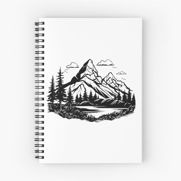 Item preview, Mountain Landscape Alpine Peak Forest Pine Trees Nature designed and sold by inkoutninja.