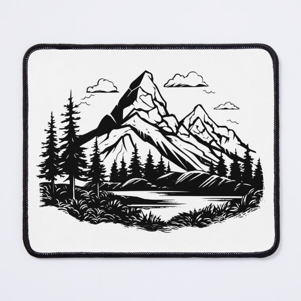 Item preview, Mountain Landscape Alpine Peak Forest Pine Trees Nature designed and sold by inkoutninja.