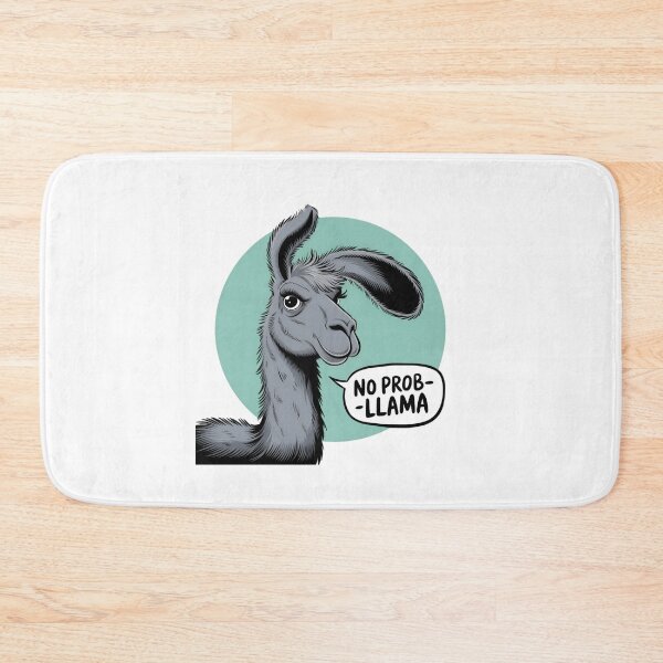 Item preview, No Prob‑LLama, llama, no problem, pun, cute, funnyfits70, Humor, Funny, retro, vintages, funny quotes, animal humor, designed and sold by FunnyFits70.