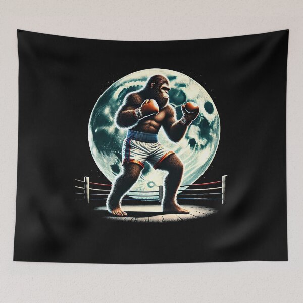 Item preview, Bigfoot Boxing Sasquatch Boxer Martial Art designed and sold by Kimberley King Art  King Art.