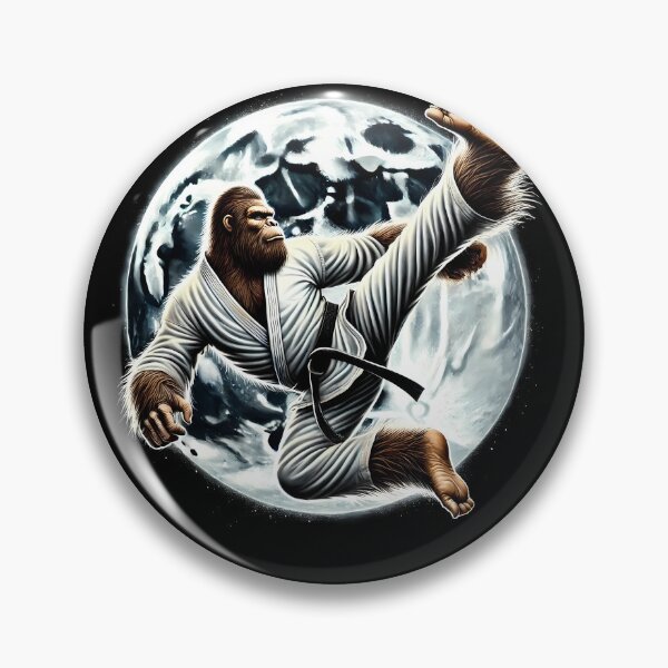 Item preview, Bigfoot Doing Karate Kick Judo Taekwondo Sasquatch Martial Art designed and sold by Kimberley King Art  King Art.