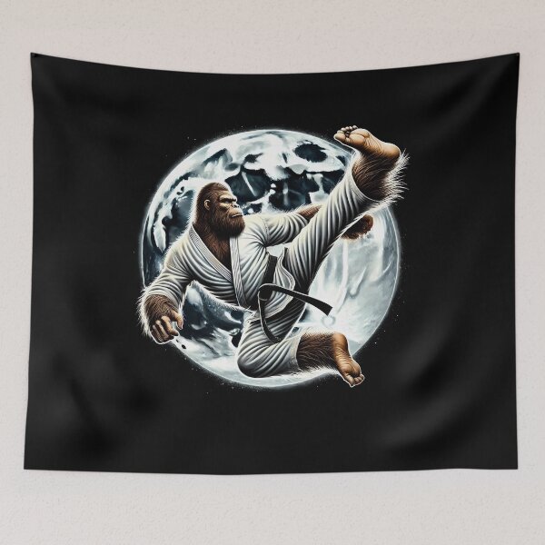Item preview, Bigfoot Doing Karate Kick Judo Taekwondo Sasquatch Martial Art designed and sold by Kimberley King Art  King Art.