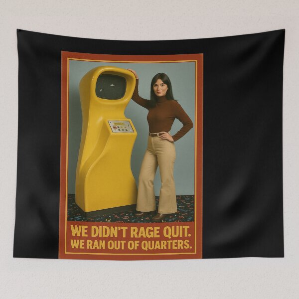 Item preview, Retro Arcade Girl – We Ran Out of Quarters designed and sold by ConsumeByAndy.