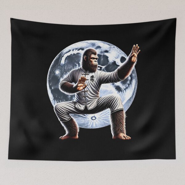 Item preview, Bigfoot Doing Wing Chun Sasquatch Martial Art designed and sold by Kimberley King Art  King Art.