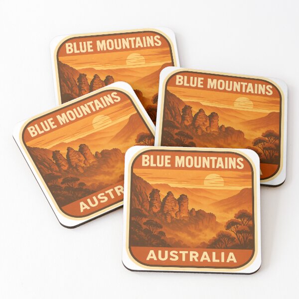 Item preview, Blue Mountains Australia – Vintage Travel Poster Style designed and sold by LoveLabDesign.