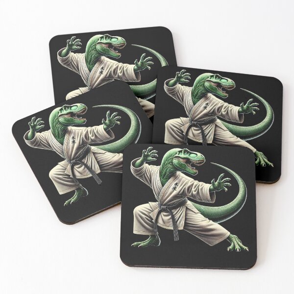 Item preview, Dinosaur Doing Aikido Martial Art designed and sold by Kimberley King Art  King Art.