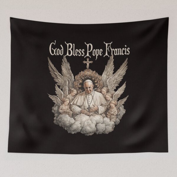 Item preview, Pope Francis Angels Catholic Church God Bless Pope Francis designed and sold by Becki-Studio.