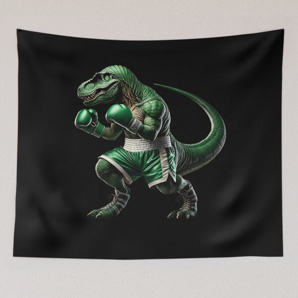 Item preview, Dinosaur Doing Boxing Boxer Martial Art designed and sold by Kimberley King Art  King Art.