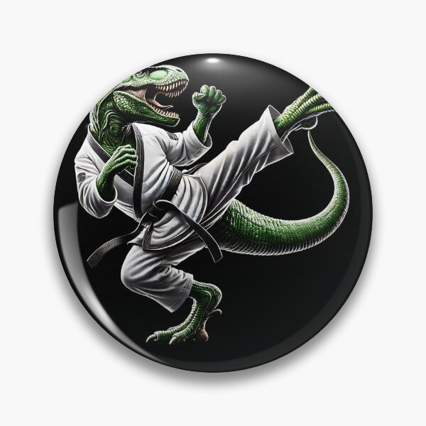 Item preview, Dinosaur Doing Karate Kick Martial Art designed and sold by Kimberley King Art  King Art.