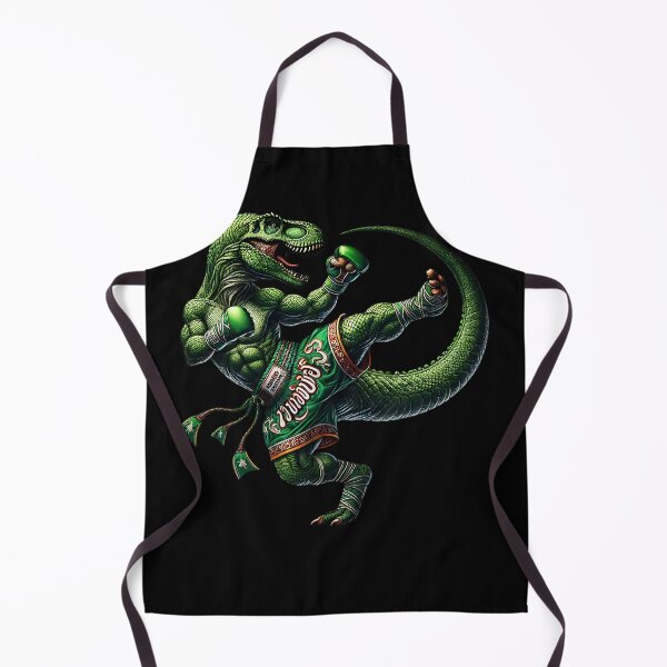 Item preview, Dinosaur Doing Muay Thai Kickboxing Martial Art designed and sold by Kimberley King Art  King Art.