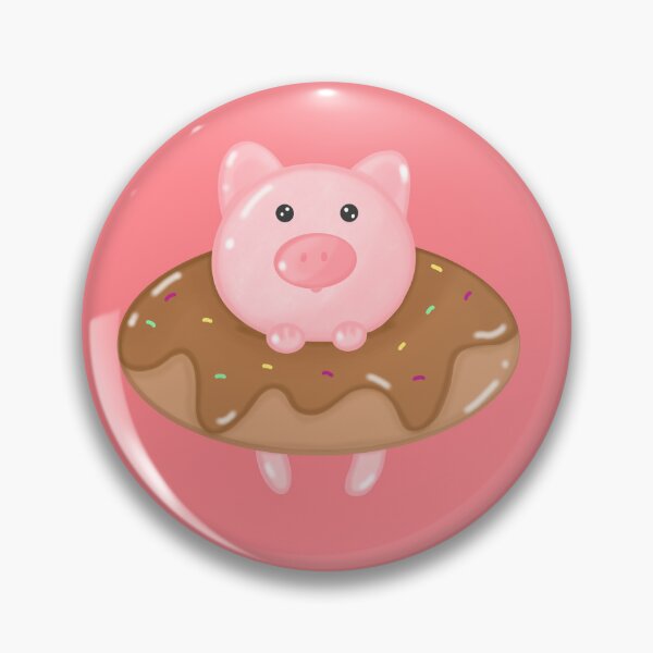 Item preview, Cute cartoon pink pig in a donut float designed and sold by Suthicha.