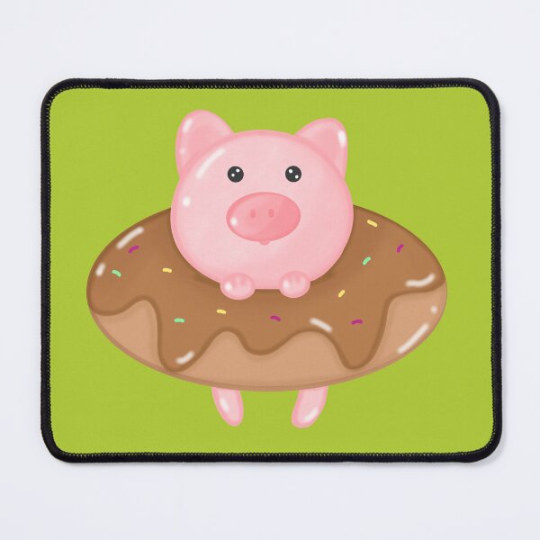 Item preview, Cute cartoon pink pig in a donut float designed and sold by Suthicha.