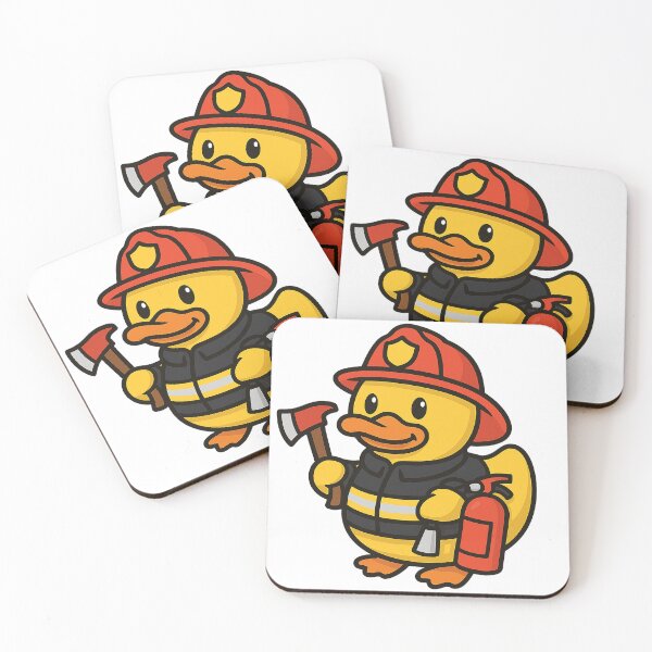 Item preview, Firefighter Duck – Fun rubber duck design with axe and fire extinguisher designed and sold by Patolabs.