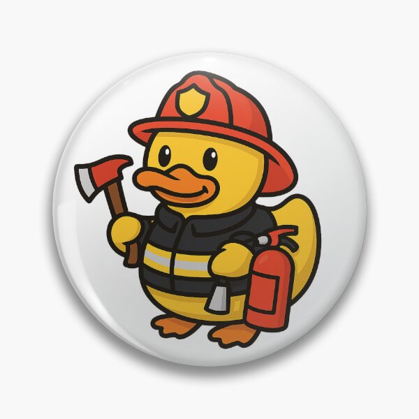 Item preview, Firefighter Duck – Fun rubber duck design with axe and fire extinguisher designed and sold by Patolabs.