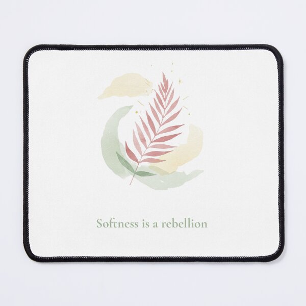Item preview, Softness Is a Rebellion – Feminine Botanical Quote Art | Watercolor Leaf Design designed and sold by KindByNature.