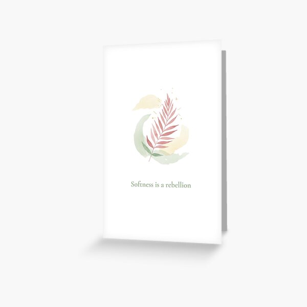 Artikel-Vorschau von Sanftheit ist eine Rebellion – Feminine botanische Zitatkunst | Aquarell-Blatt-Design, designt und verkauft von KindByNature.