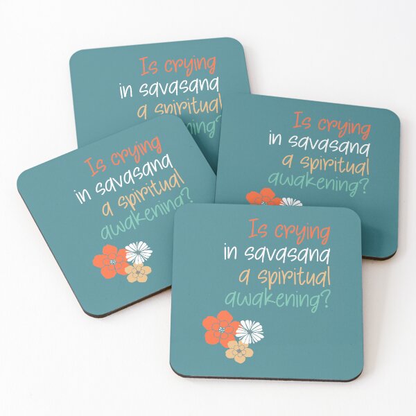 Item preview, Funny Savasana Quote with Flowers for yoga lovers designed and sold by ApricotBlossom.