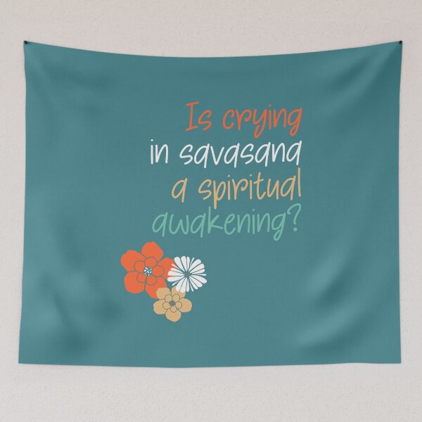 Item preview, Funny Savasana Quote with Flowers for yoga lovers designed and sold by ApricotBlossom.