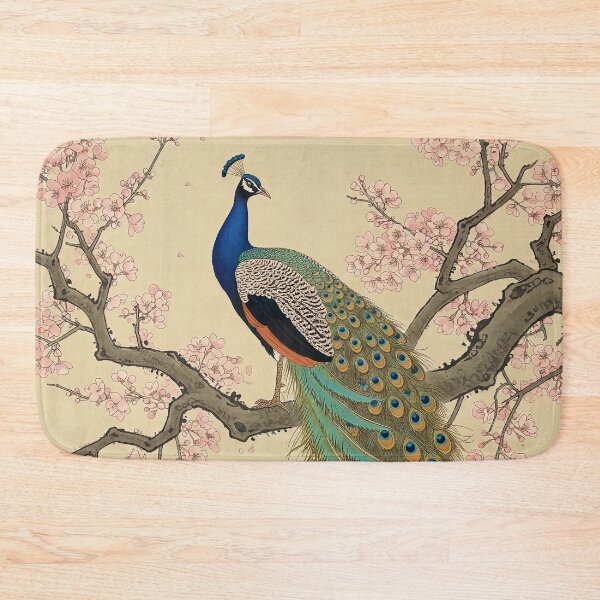 Item preview,  Peacock and Cherry Blossom  Inspired by Ohara Koson  designed and sold by Tamas Das.