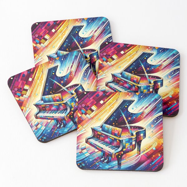 Item preview, Bursting with Color, Powered by Sound – Abstract Piano Art designed and sold by EmeraldMusic.