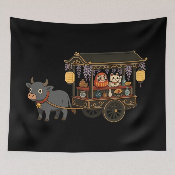 Item preview, Lucky Black Ox Cart designed and sold by PiggyWonka.