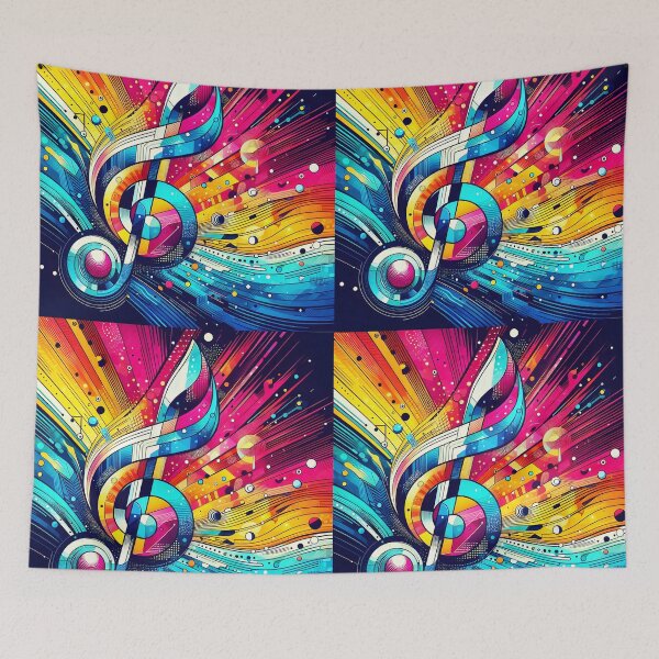 Item preview, Symphony in Color violin key music art designed and sold by EmeraldMusic.