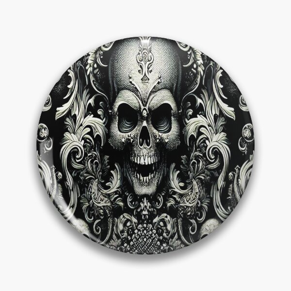 Item preview, Black & Silver Baroque: Demonic Opulence Luxury Fashion Art Gothic Metal Haute Couture with Skull Motifs & Dark Glamour, t-shirt dress clothing. BJJ designed and sold by blackdoggdesign.