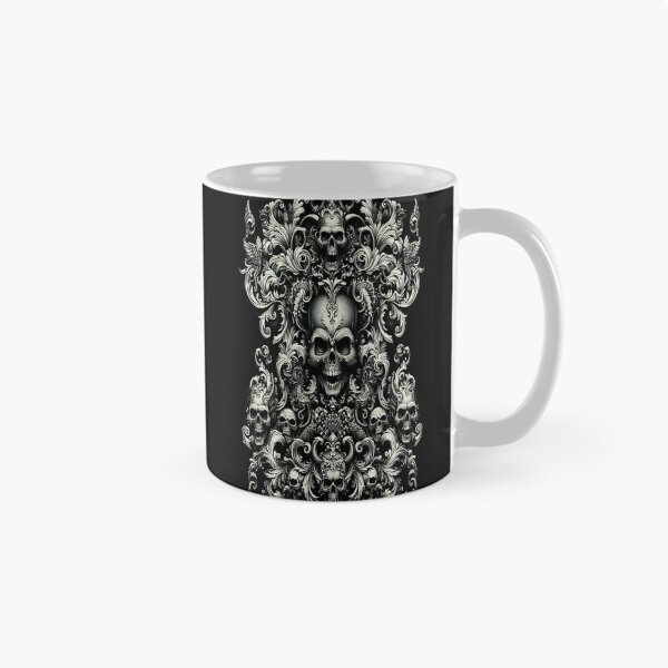 Item preview, Black & Silver Baroque: Demonic Opulence Luxury Fashion Art Gothic Metal Haute Couture with Skull Motifs & Dark Glamour, t-shirt dress clothing. BJJ designed and sold by blackdoggdesign.