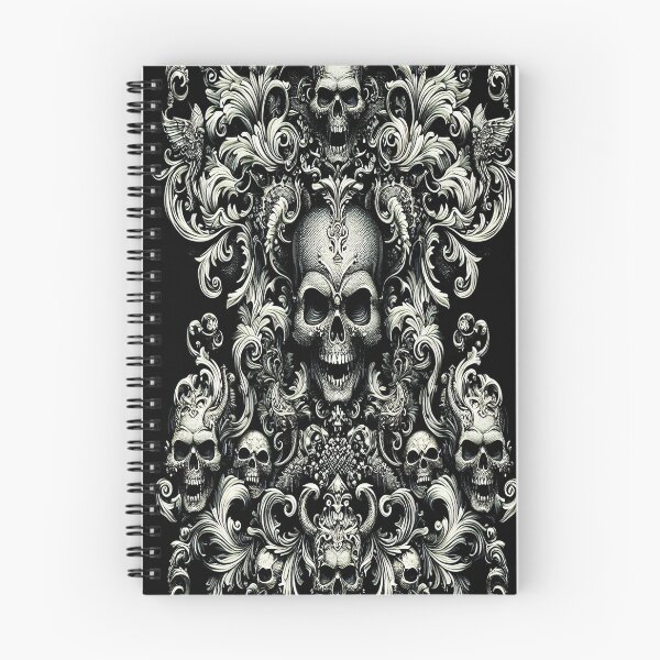 Item preview, Black & Silver Baroque: Demonic Opulence Luxury Fashion Art Gothic Metal Haute Couture with Skull Motifs & Dark Glamour, t-shirt dress clothing. BJJ designed and sold by blackdoggdesign.
