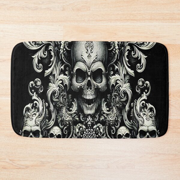 Item preview, Black & Silver Baroque: Demonic Opulence Luxury Fashion Art Gothic Metal Haute Couture with Skull Motifs & Dark Glamour, t-shirt dress clothing. BJJ designed and sold by blackdoggdesign.