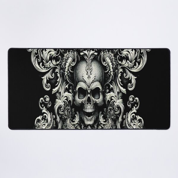Item preview, Black & Silver Baroque: Demonic Opulence Luxury Fashion Art Gothic Metal Haute Couture with Skull Motifs & Dark Glamour, t-shirt dress clothing. BJJ designed and sold by blackdoggdesign.