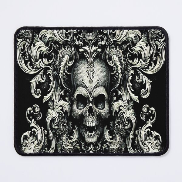Item preview, Black & Silver Baroque: Demonic Opulence Luxury Fashion Art Gothic Metal Haute Couture with Skull Motifs & Dark Glamour, t-shirt dress clothing. BJJ designed and sold by blackdoggdesign.