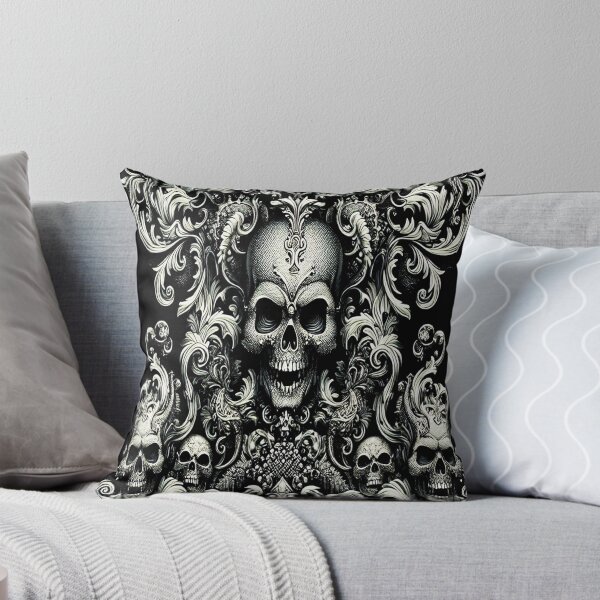 Item preview, Black & Silver Baroque: Demonic Opulence Luxury Fashion Art Gothic Metal Haute Couture with Skull Motifs & Dark Glamour, t-shirt dress clothing. BJJ designed and sold by blackdoggdesign.