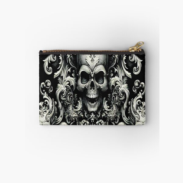 Item preview, Black & Silver Baroque: Demonic Opulence Luxury Fashion Art Gothic Metal Haute Couture with Skull Motifs & Dark Glamour, t-shirt dress clothing. BJJ designed and sold by blackdoggdesign.