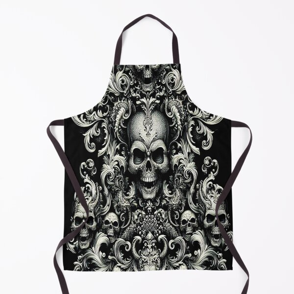 Item preview, Black & Silver Baroque: Demonic Opulence Luxury Fashion Art Gothic Metal Haute Couture with Skull Motifs & Dark Glamour, t-shirt dress clothing. BJJ designed and sold by blackdoggdesign.