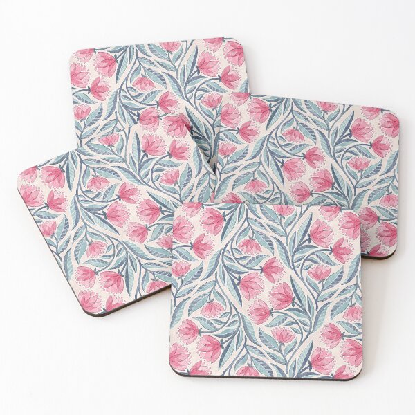 Item preview, Becca Blue and Pretty Pink Block Print Inspired Textured Floral designed and sold by micklyn.