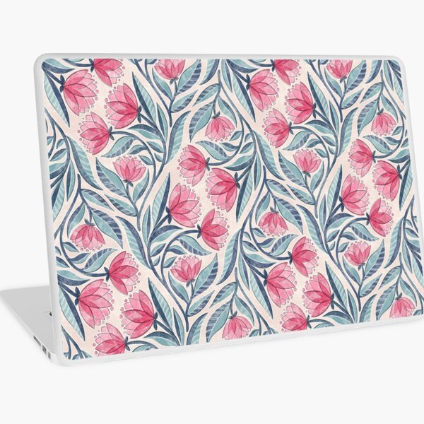 Item preview, Imprimé floral texturé inspiré du bloc bleu et rose Becca designed and sold by micklyn.