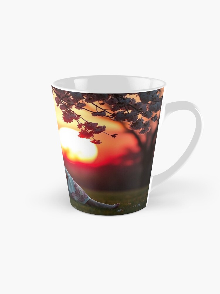Thumbnail 1 of 4, Coffee Mug, Sitting under a Cherry Blossom Tree designed and sold by LenCarol.