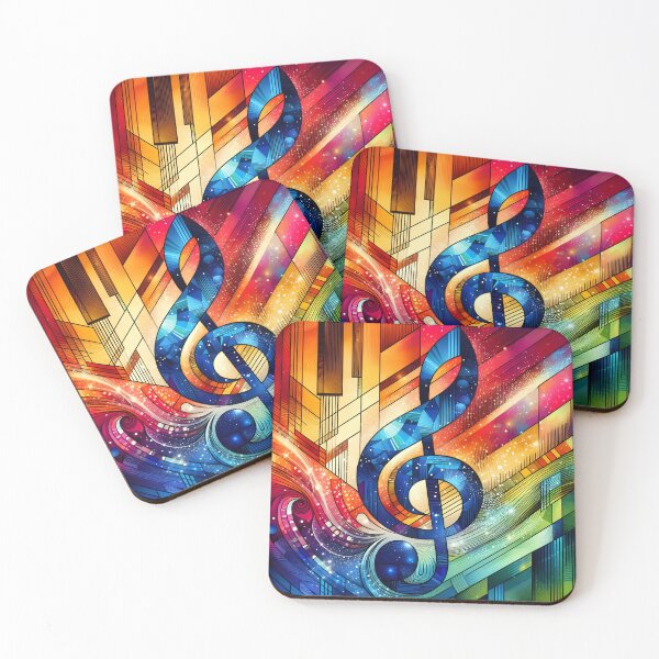 Item preview, Melodic Whirl violin key music art designed and sold by EmeraldMusic.
